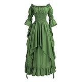 Purpdrank  Wide Hem Dress Bell Sleeve Maxi Dress Elegant Gothic Princess Maxi Dress with Off Shoulder Design Irregular for Renaissance