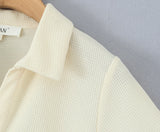 Purpdrank  European and American style 2025 summer new waffle stitching slim short-sleeved dress