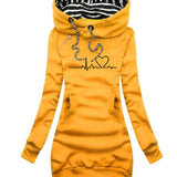 Purpdrank  Women's Slim-fit Hooded Sweatshirt Mid-Length Casual Fashion Slimming Autumn Winter Clothing for Women