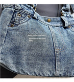 Purpdrank   Fashion Washed Denim Tote Bag Women Simple Large Capacity Shoulder Bag Ladies Daily Casual Versatile Handheld Crossbody Bag
