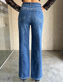 Purpdrank  Women High Waist Wide Leg Pants Hole Straight Pants Long Jeans Casual Trendy Trousers 2026 Spring Autumn New Denim Trousers