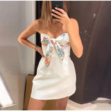 Purpdrank  Chic Bow Printed Sleeveless Mini Dress Fashion Women Zipper Backless Slim Short Dresses 2025 Summer Vacation Evening Vestidos