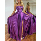 Purpdrank  Sexy Off Shoulder Halter Corset Guest Cocktail Host Mermaid Maxi Dress Prom Gown Luxurious Women Metallic Evening Party Dress