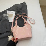  Purpdrank   New Sweet Style Zipper PU Square Women's Shoulder Crossbody Bag Solid Color Popular Commuting Fashion Small Square Bag