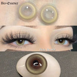 Purpdrank  2Pcs Halo Series Natural Fashion Makeup Beauty Contacts Chocolate Color Contacts Honey Color Eyes Brown Contacts NEW