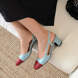 Purpdrank   Fashion Leather Slingbacks Women's Sandals Fashion High Heels Formal Ladies Shoes Sexy Party Sandals Dress Wedding Party Shoes