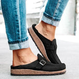 Purpdrank  Large Size Women's Casual Flat Sandals Autumn oes round Toe Low Heel Faion Single oes PU Material Comfortable Footwear