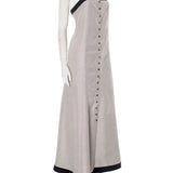 Purpdrank  Patchwork Sexy Strapless Single Breasted Women Maxi Dress Apricot Backless Dress Femme Summer Loose Casual Streetwear