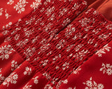 Purpdrank  Retro Red with White Flower Print V neck Corset Style Bow Lacing Up Sling Dress Sexy Women Slim Summer Dresses Holiday Robe