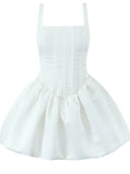 Purpdrank  Sexy backless white mini summer dress women elegant folds evening short dresses woman bodycon prom birthday party dress vestidos