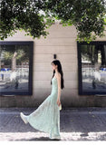 Purpdrank  Elegant Green Strapless Dress Beach Vacation Style Women's Summer Slimming A-Line Long Skirt Soft Fabric All-Season Citywalk