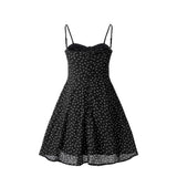 Purpdrank  Trendy Pleated Drawstring Slim Slip Dress for Women Summer Floral Print Sexy Spaghetti Strap Mini Dresses Vacation Beach Dress