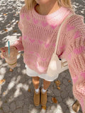 Purpdrank  Autumn and Winter New Women's Hundreds of round neck fashion love head temperament woolen knitted tops female
