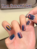 Purpdrank  1Pcs 10ML New Blue Nails Whitening Nail Art Super Flash Purple Blue Glass Bead Cat Eye Gel Nail Polish Autumn Nails