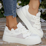 Purpdrank  New Breathable White Sneakers Women Comfortable Thick Bottom Vulcanizd Shoes Woman Spring Summer Lace Up Causal Sneakers