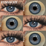 Purpdrank  1 Pair Brown Color Contact Lenses Natural Eye Contacts Blue Colored Soft Lens Yearly Use Women Makeup Cosmetic Lenses
