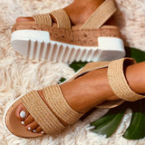 Purpdrank  Summer Women Platform Sandals Peep Toe High Wedges Heel Ankle Buckles Sandalia Espadrilles Female Shoes