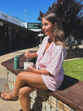 Purpdrank  Summer Holiday 2 Piece Set Women Loose Patchwork Shorts Solid Hollow Out Bandage Shirt Sets Fashion Lady Elastic Waist Suit