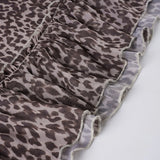 Purpdrank  Sweet Patchwork Leopard Print Halter Top See Through Sexy Slim Lace Trim Camis Tops Women Summer Fashion Streetwear Lady