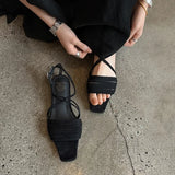 Purpdrank   New Summer Fashion Women Sandals Natural Leather Plus Size 34-41 Cowhide Microfiber Sheepskin Open Toe Buckle Women Shoes