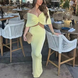Purpdrank  Summer Women Sexy Hollow Out Butter Yellow Long Dress V-neck Backless Beaded decoration Vestidos Female Vacation Robes