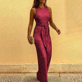 Purpdrank  Silver Dot Personality One-Piece Suit Women's Sleeveless round Neck Cross-Border Elegant British Style High Waist Long Pants