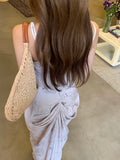 Purpdrank  Elegant Floral Print Womens Dresses Sweet Chic Spaghetti Straps Fairy Birthday Party Dress Female One Piece Vestidos New Outfits
