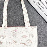 Purpdrank  Soft Versatile Canvas Tote Bag With Lace Trim Women's Single Shoulder Bag Cute Commuter Bag Polyester Lining College Style