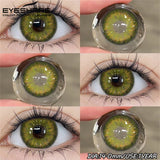 Purpdrank  1Pair Natural Brown Contact Blue Eyes Lenses High Quality Gray Eye Contacts Green Pupils Yearly Colored Contact Lenses