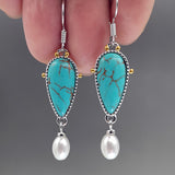 Purpdrank - Exquisite Fashion Silver Color Water Imitation Pearls Drop Earrings for Women Shiny Red Green Round Imitation Pearls Earrings