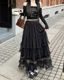 Purpdrank  High Quality Wedding Mesh Skirt Women 2025 Summer French Romantic High Waist Long Skirt Female Elegant Streetwear Holiday Faldas