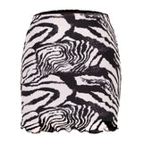 Purpdrank   High Waisted Skirts Women Sexy Cheetah Print Vintage Mini Skirts Fashion Casual Chiffon Mesh Slim Skirt Summer New