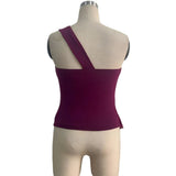 Purpdrank  Mesh Irregular One Shoulder Flower Decor Tank Top