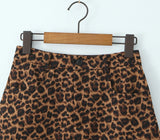 Purpdrank  Y2K High Waist Brown Leopard Print Mini Skirt With short lining Sexy A-line Package Hips Mini Short Skater Party Femme