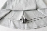 Purpdrank  Women High Waist Front Slit Mini Skirt American Vintage All-match Package Hips Pleated Skirts Side Zipper With Shorts Underwear