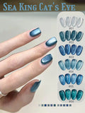 Purpdrank  4-Color Spring Summer Nails Ice Transparent Blue Glass Bead Cat Eye Gel Nail Polish Popular Whitening Versatile Upgrade Gel