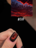 Purpdrank  12ML 10-Color Blue Series Blue Eyes Star Sea Cat Eye Gel Nail Polish New Summer Flash Lamp Cat Eye Nail Polish Nail Art