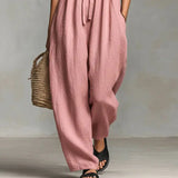 Purpdrank  Bohemian Casual Solid Wide Leg Pants Jumpsuit Woman Spring Sexy Strapless Backless Hollow Rompers Summer Lace-up Draped Overalls