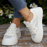 Purpdrank  New Breathable White Sneakers Women Comfortable Thick Bottom Vulcanizd Shoes Woman Spring Summer Lace Up Causal Sneakers
