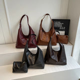 Purpdrank  Fashion Women Tote Bag Set 2-IN-1 Soft PU Leather Pure Color Large Capacity Shoulder Shopper Totes With Small Pockets 2025