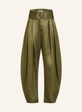 Purpdrank  Women Shiny Army Green Capris Pants High Waist Trousers Office Work Lady Full Length Autumn Bottoms Capris 2026 Spring Summer