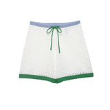 Purpdrank   Women's Hollow out Knitted Shorts Breathable Drawstring High Waist Slimming Loose Casual Hot Pants Summer Comfortable Shorts