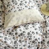 Purpdrank  Korean Princess Style Pastoral Floral Lace 100% Cotton Single Queen King Bedding Set Duvet Cover Flat/Fitted Sheet Pillowcases