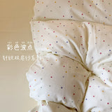 Purpdrank  Knitted Class A Bedding Set Floral Style Bed Linen Set Soft Double Yarn Four-Piece Set Quilt Cover Set Bed Sheets Gift for Home