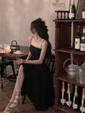 Purpdrank  Elegant Vintage Women's White Chiffon Dress with Spaghetti Straps for Women Sleeveless Casual Partyidos Fashion Robe Clothes
