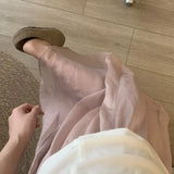Purpdrank  Summer High Waist Organza Women's A-line Skirts 2025 New Solid Korean Fashionable Casual Loose Umbrella Skirts Female