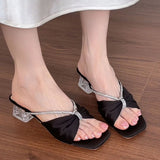 Purpdrank  New Summer Butterfly-knot  Crystal Women Slippers Ladies Elegant Dress Street Style Slides