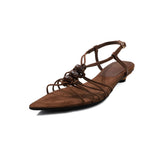 Purpdrank   New Fashion Cow Leather Concise Summer Shoes Stiletto Heels Slingback Dating Casual Elegant Party Modern Women Sandals