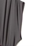 Purpdrank  European-style new women's fashion versatile elegant velvet patchwork layered sleeveless short dress