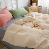 Purpdrank  Velvet Fleece Duvet Cover Winter Thicken Crystal Bedding Set AB Side Candy 4Color/Set Flat Sheet Pillowcase Home Textile